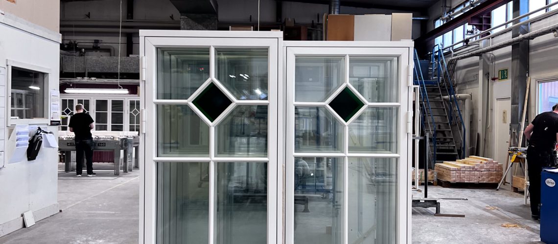 Aluminumfönster med grönt